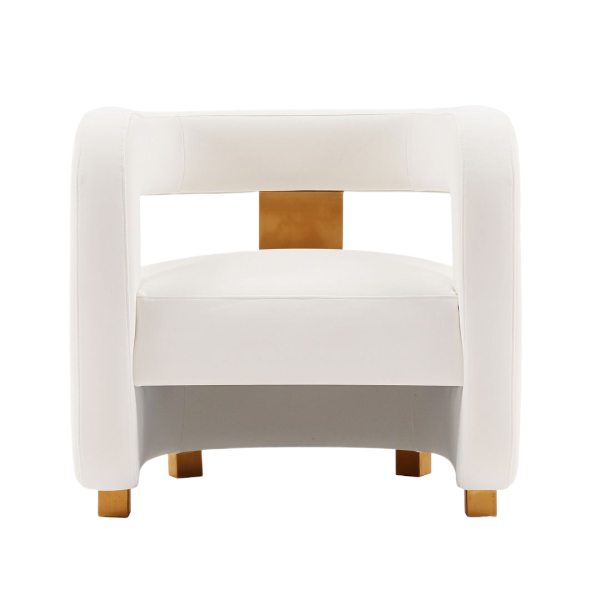 Amirah Velvet Accent Chair in White