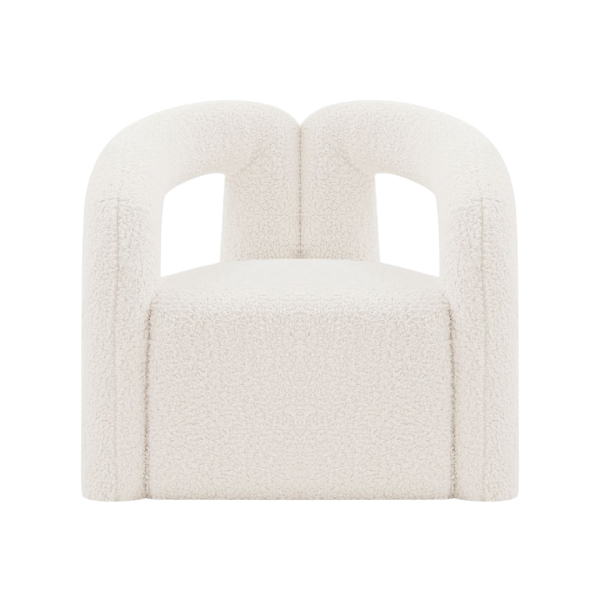 Darian Boucle Armchair in White