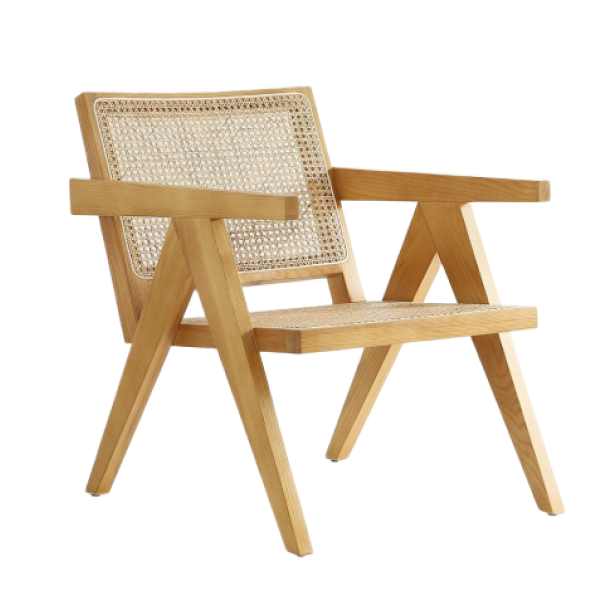 Hamlet Cane Back Wood Armchair in Natural