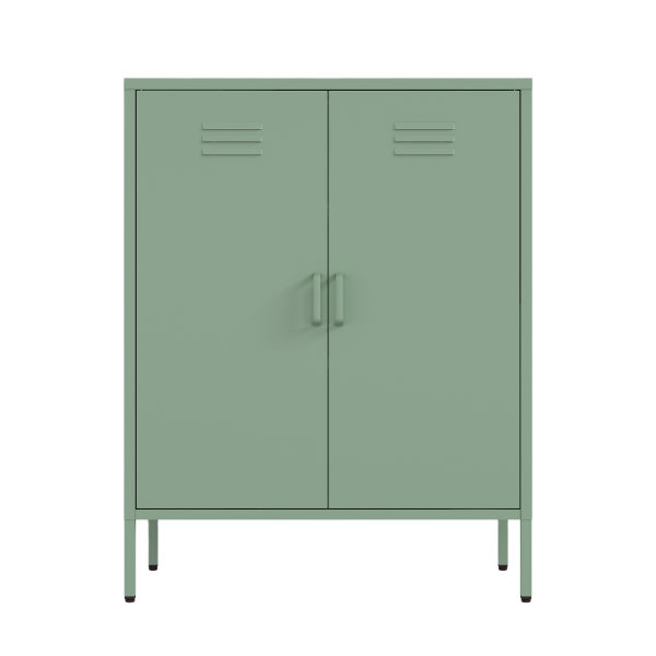 Naomi 32" Metal Accent Cabinet in Sage Green