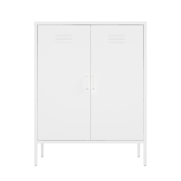 Naomi 32" Metal Accent Cabinet in White