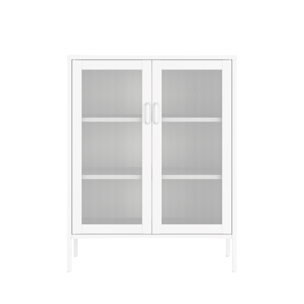 Amelia 32" Metal Accent Cabinet in White
