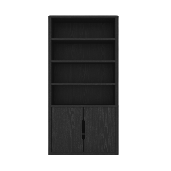 Rivington 40" Bookcase Cabinet in Black