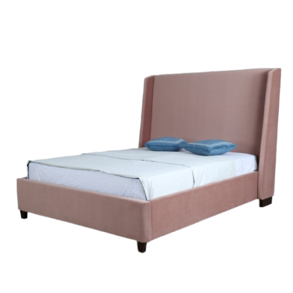 Parlay Upholstered Velvet Queen Bed in Blush