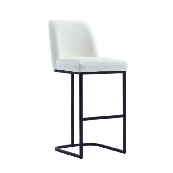 Serena Metal Upholstered Barstool in White