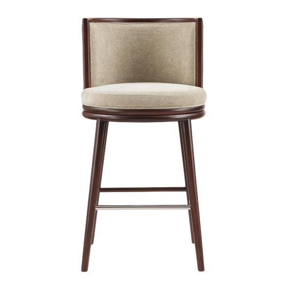 Evalyn Wood Upholstered Barstool in Natural