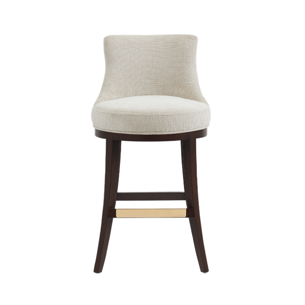 Lucia Wood Upholstered Chenille Barstool in Natural