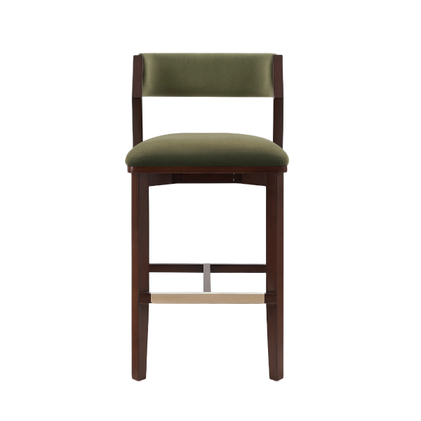 Patricia Wood Upholstered Barstool in Turtle Green