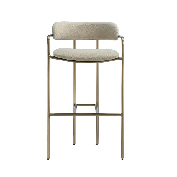 Serene Metal Upholstered Barstool in Taupe