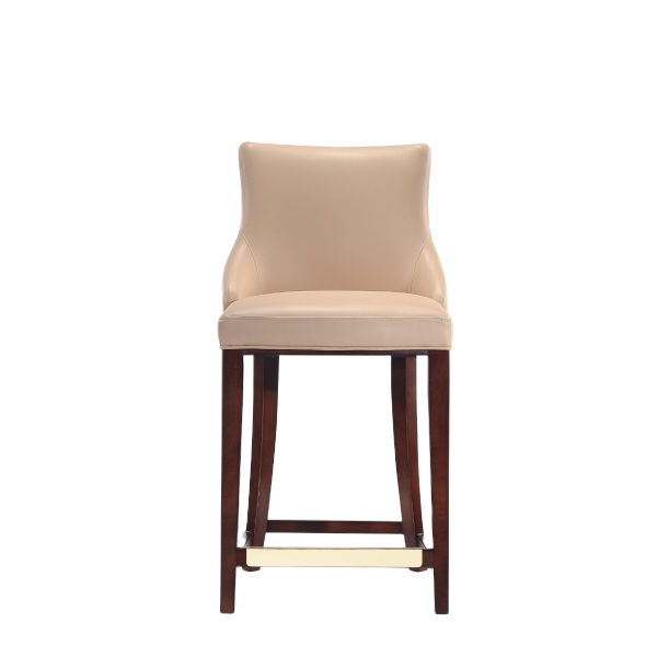 Shubert Wood Upholstered Counter Stool in Tan
