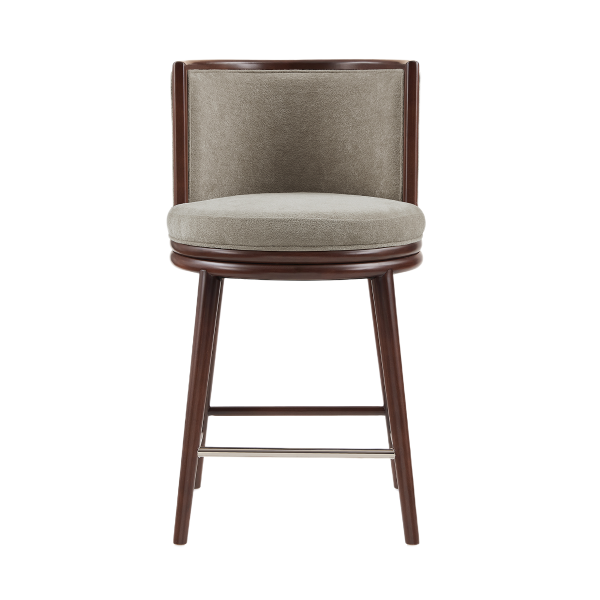 Evalyn Wood Upholstered Counter Stool in Dove