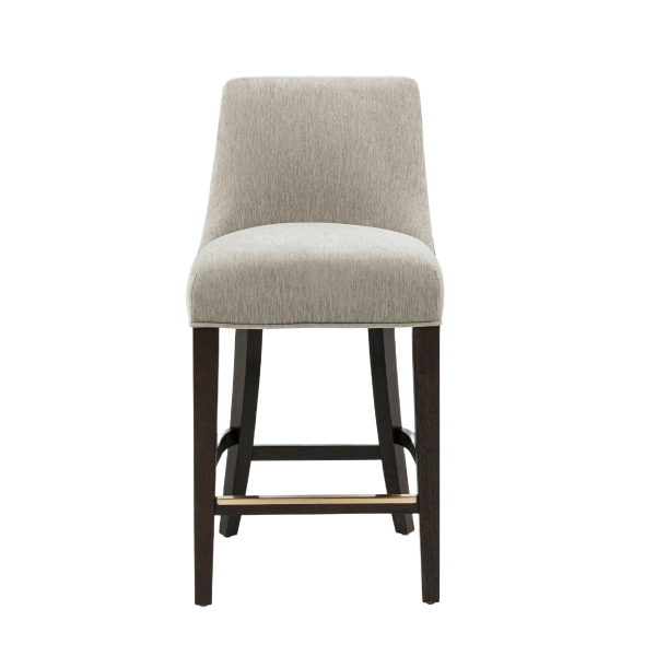 Beever Wood Chenille Counter Stool in Taupe