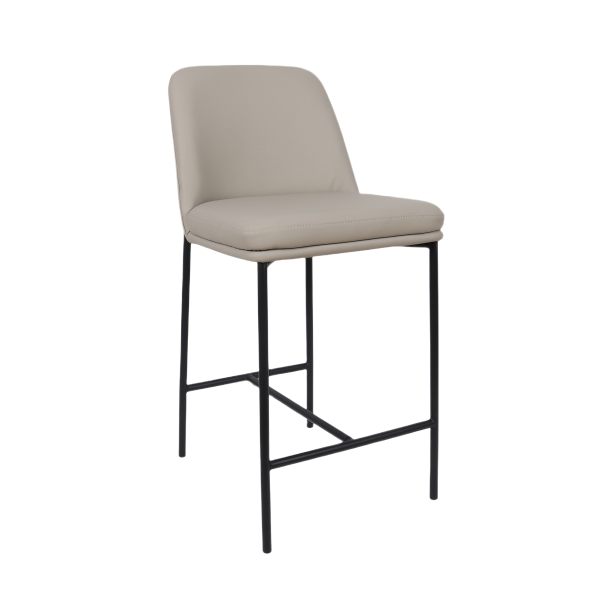 Loft Metal Vegan Leather Counter Stool in Stone Gray - Set of 2