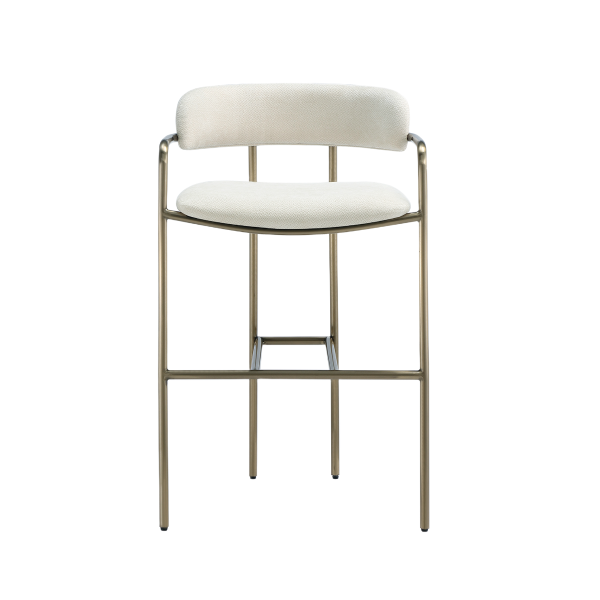 Serene Metal Upholstered Counter Stool in Alabaster 