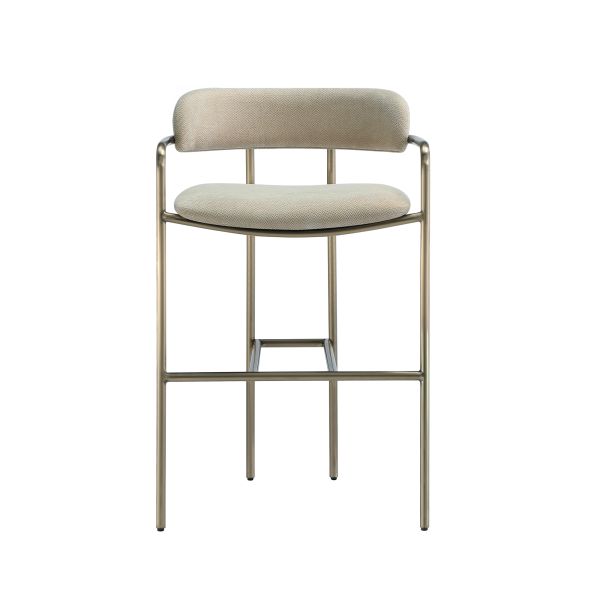 Serene Metal Upholstered Counter Stool in Taupe