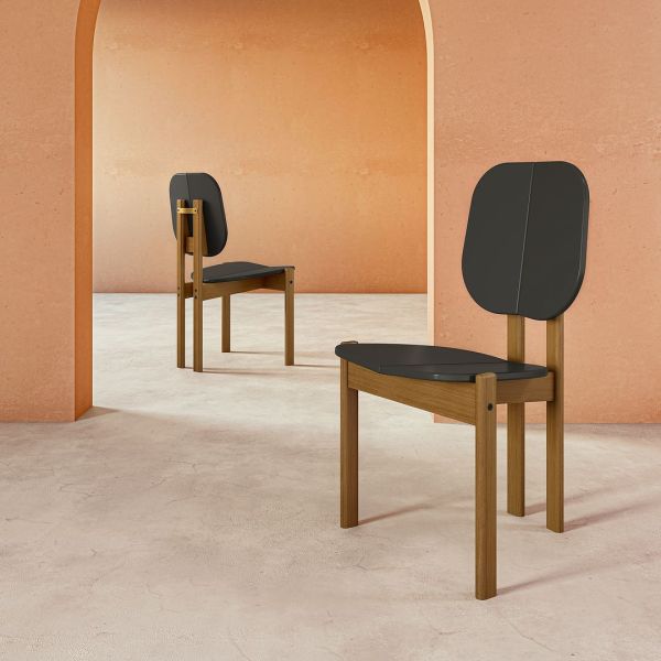 Gales Wood Composite  Dining Chair in Black - Set of 2
