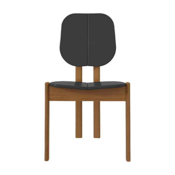 Gales Wood Composite  Dining Chair in Black - Set of 2