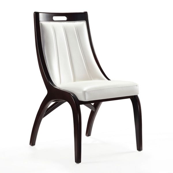 Danube Leatherette Dining Chair - Set of 2 in Pearl White