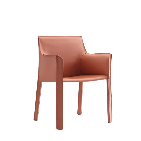 Vogue Vegan Leather Accent Chair in Clay