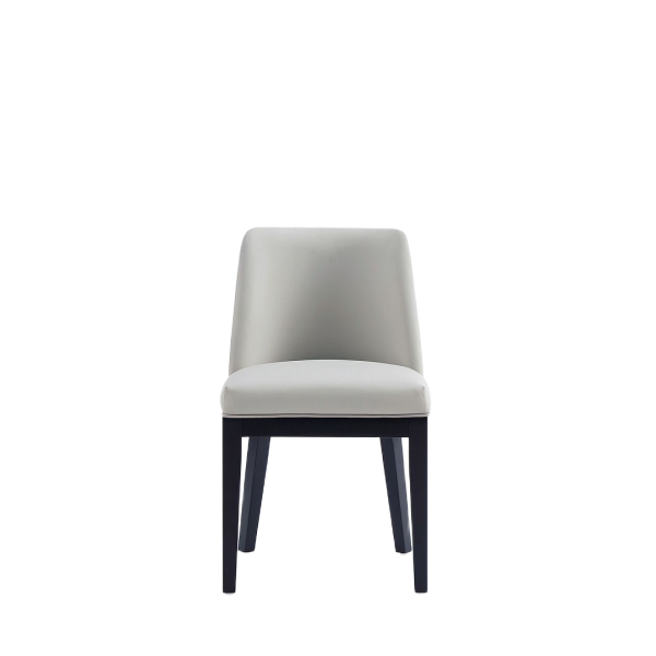 Gansevoort Wood Vegan Leather Dining Chair in Stone Grey - Set of 2