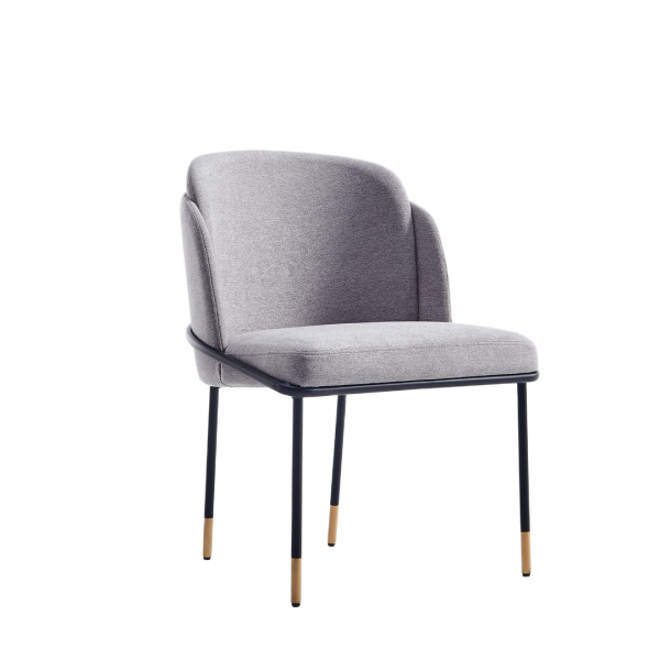 Flor Metal Twill Weave Accent Chair in Weathered Grey