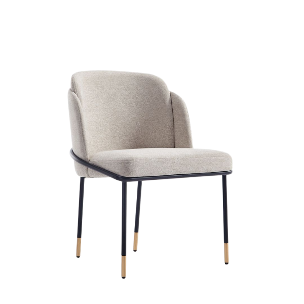 Flor Metal Twill Weave Accent Chair in Wheat