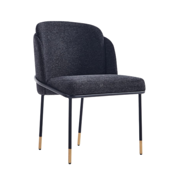 Flor Metal Twill Weave Accent Chair in Black