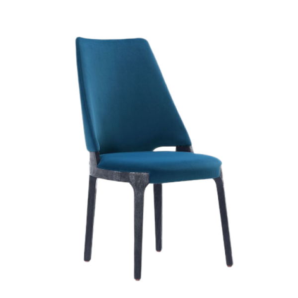 Kara Wood Upholstered Dining Chair in Blue - Set of 2