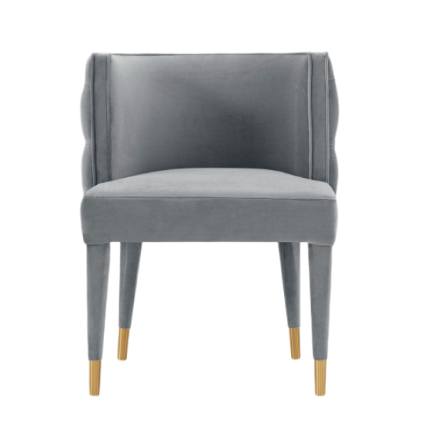 Maya Velvet Accent Chair in Weathered Grey