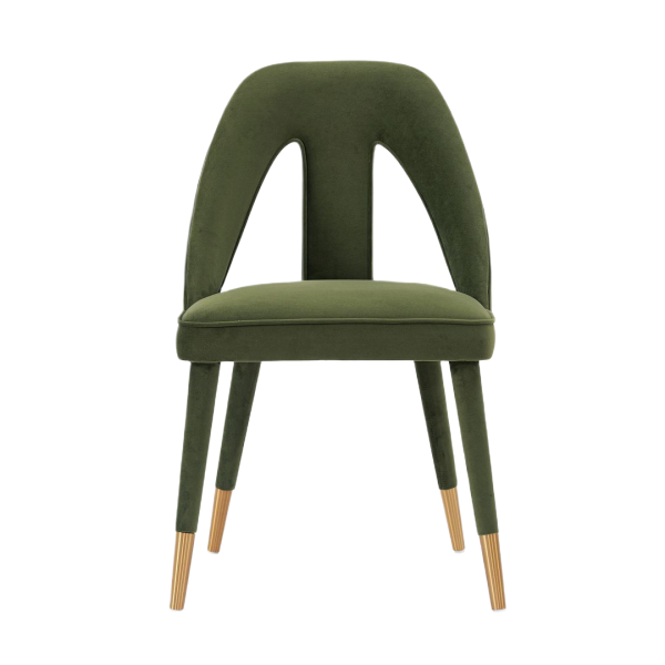Neda Upholstered Velvet Accent Chair in Olive Green