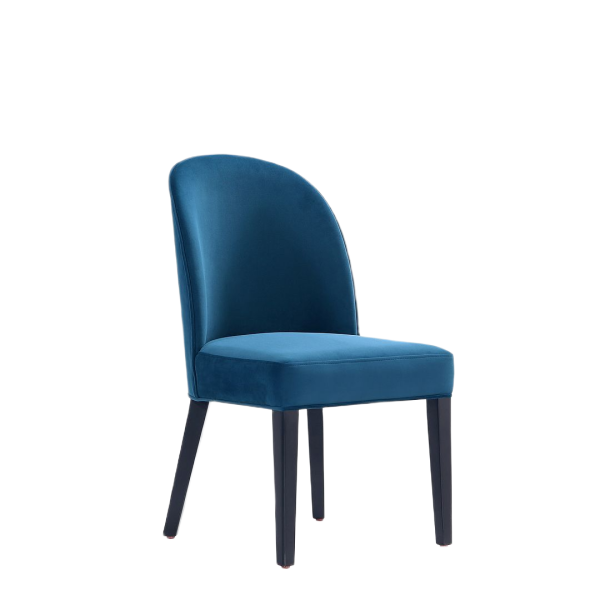 Hillman Wood Upholstered Dining Chair in Blue - Set of 2