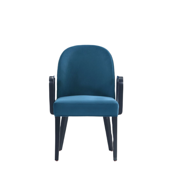 Hillman Wood Upholstered Armchair in Blue