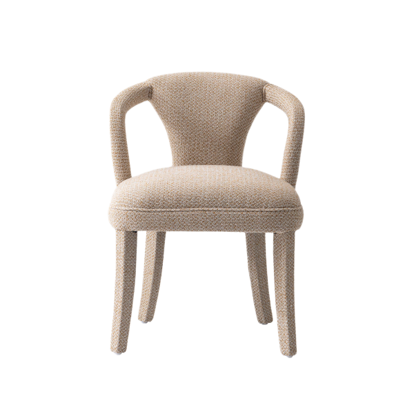 Palmer Upholstered Tweed Armchair in Gold Dust