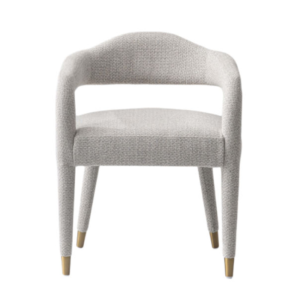 Aspen Upholstered Tweed Armchair in Silver Lining