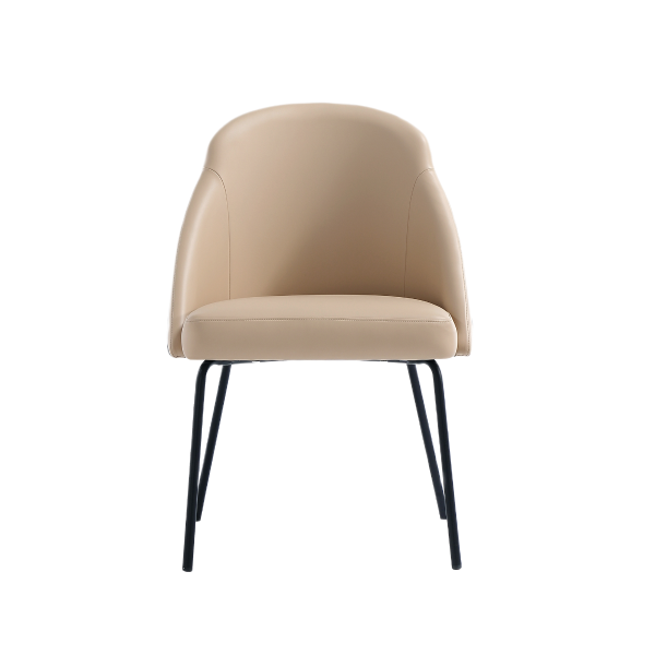 Gracie Metal Vegan Leather Dining Chair in Tan and Black