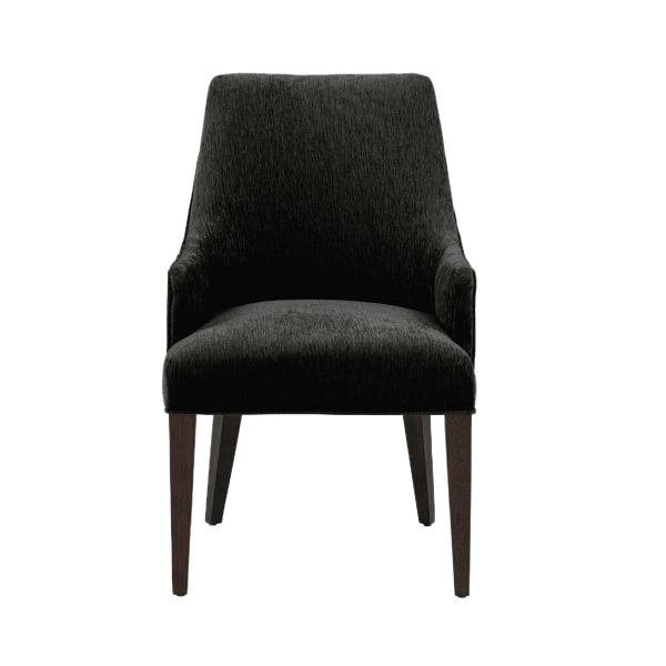 Beever Chenille Wood Armchair in Black