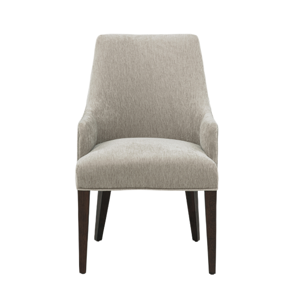 Beever Wood Chenille Armchair in Taupe