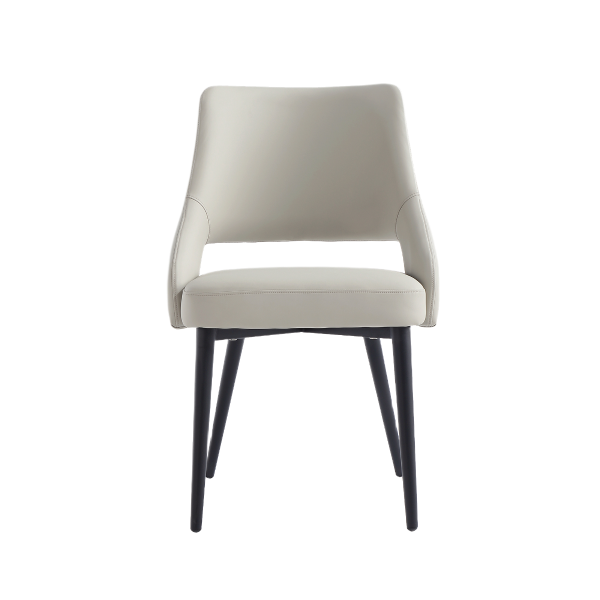 Tremont Metal Vegan Leather Accent Chair in Stone Grey
