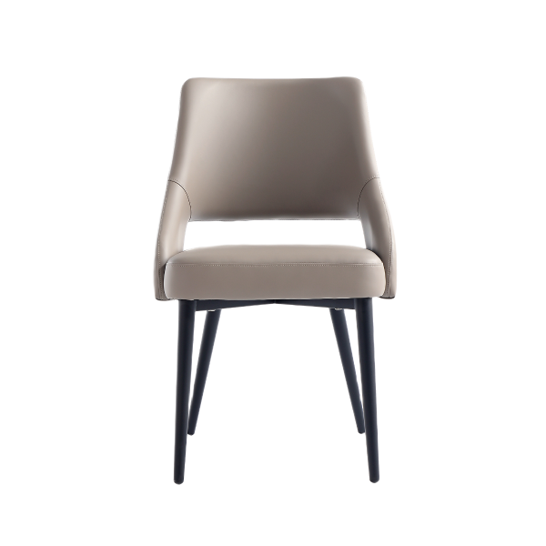 Tremont Metal Vegan Leather Accent Chair in Taupe