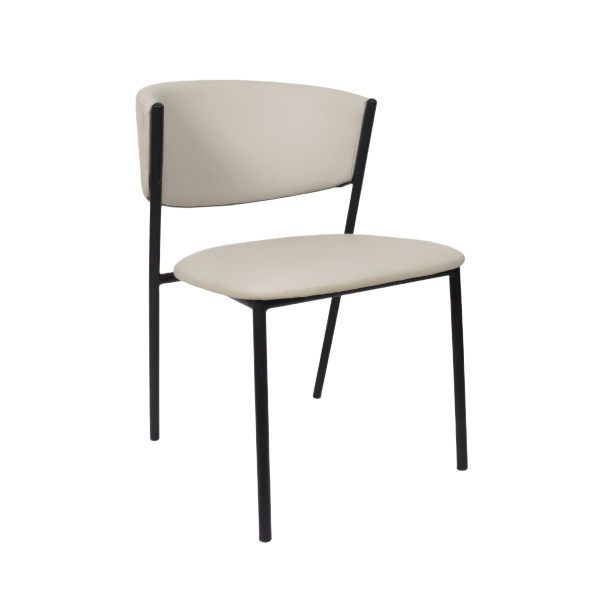 Drift Metal Vegan Leather Side Chair in Stone Gray - Set of 4