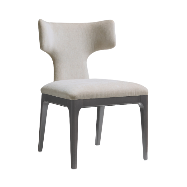 Eloria Wood Chenille Side Chair in Taupe - Set of 2