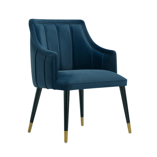 Eda Wood  Armchair in Midnight Blue
