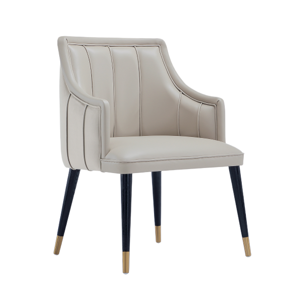 Eda Wood Armchair in Light Gray