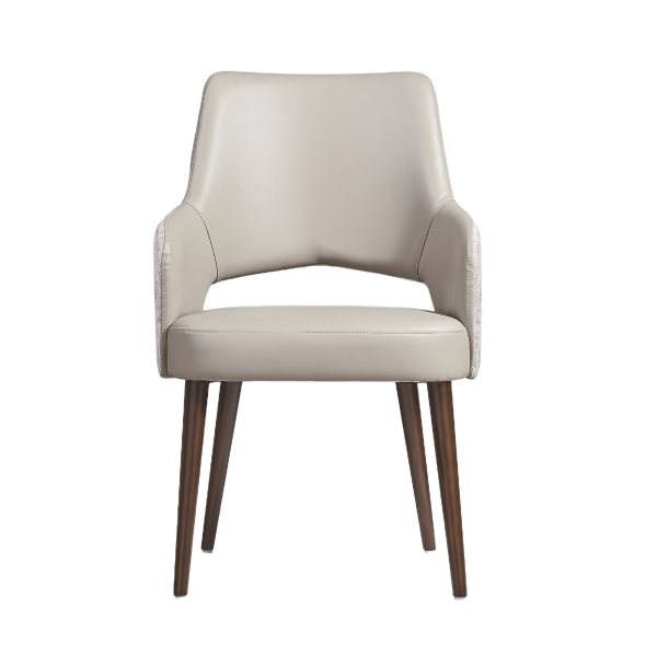 Liora Beech Wood Armchair in Light Grey