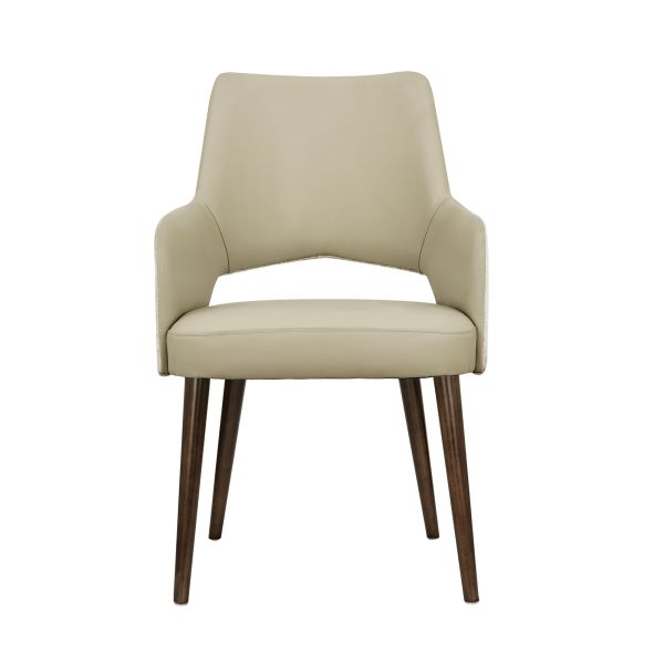 Liora Wood Upholstered Dining Armchair in Coffee