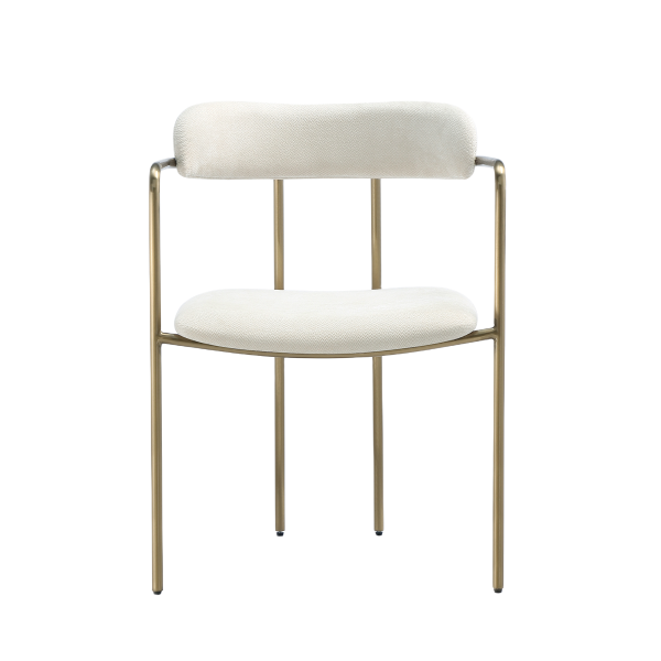 Serene Metal Upholstered Dining Chair in Alabaster 