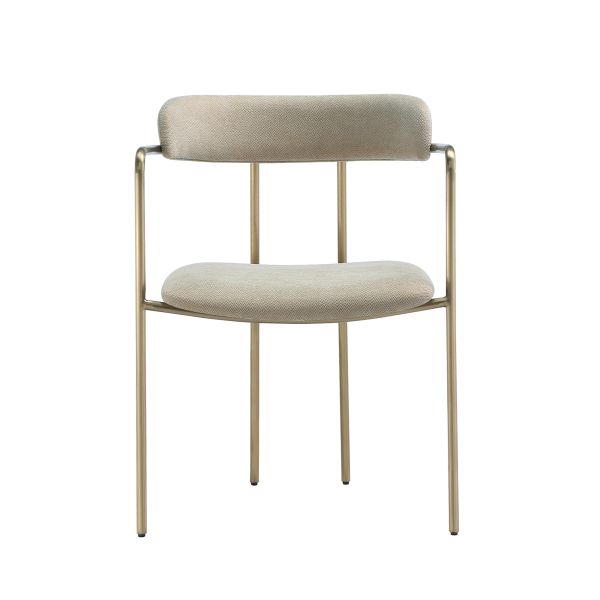 Serene Metal Upholstered Dining Chair in Taupe