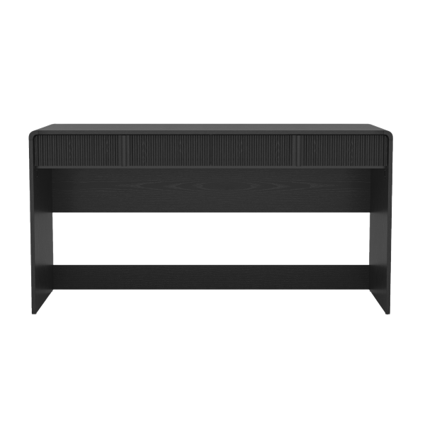 Novara 60" Writing Desk in Black (2-Drawer)