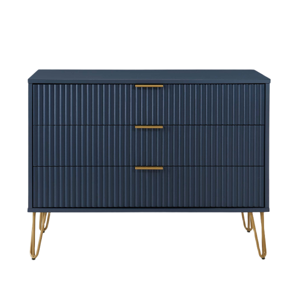 DUMBO Modern Dresser with 3-Drawers in Midnight Blue