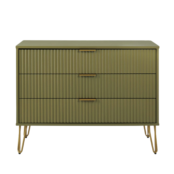 DUMBO Modern Dresser with 3-Drawers in Olive Green